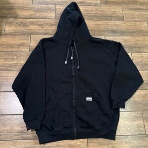 Pro Club Heavyweight Black Zip Up Hoodie jacket Size Large